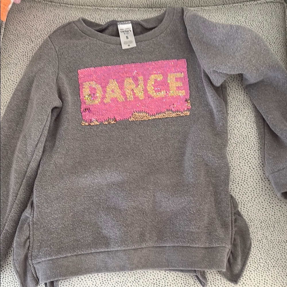 Carter's Gray and Pink Dance Sweatshirt